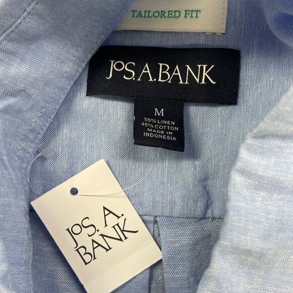 Jos. A. Bank Mens Blue Short-Sleeve Shirt With Tailored Fit Size M - New - Picture 6 of 8